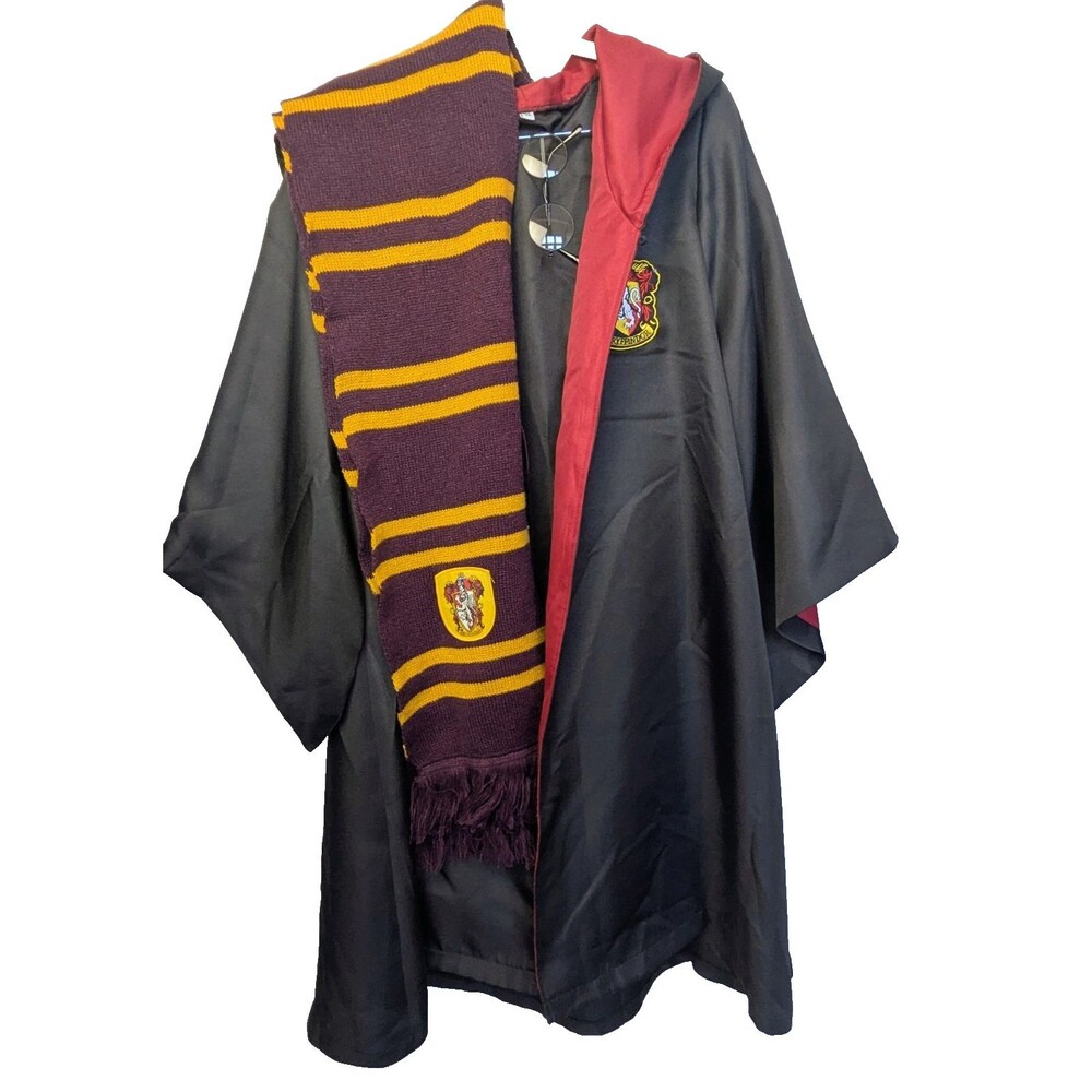 Harry Potter Gryffindor Costume Adult XS S Kids Youth XL Robe Scarf Glasses WB